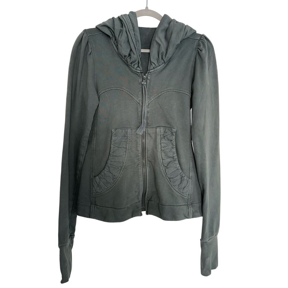 Prairie Underground Green Short Cloak Zip-Up Hoodie - size Small